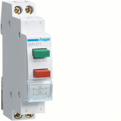   HAGER SVN371 Nyomógomb, 2Z, 16A, 2 nyomógombbal, moduláris, 1M