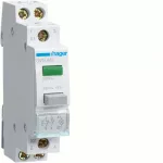   HAGER SVN441 Nyomógomb, 2NY, 16A, 230V AC, zöld LED-del, moduláris, 1M