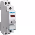   HAGER SVN452 Nyomógomb, 1Z+1NY, 16A, 230V AC, piros LED-del, moduláris, 1M