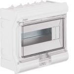   HAGER VE110PN Vector elosztó, IP65, 10 modul, UV álló, kikönnyített kábelbevezetéssel. 210x237x114mm