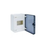   HAGER VS104TD Golf kiselosztó, 1 soros, 4M, falon kívüli, átlátszó ajtó, 184x138x99mm