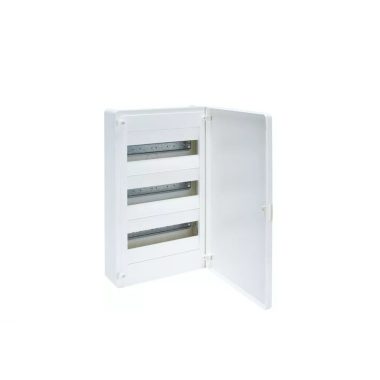 HAGER VS312PD Golf kiselosztó, 3 soros, 36M, falon kívüli, teli ajtó, 500x282x99mm