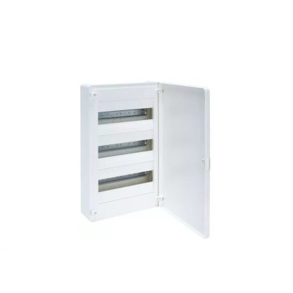   HAGER VS312PD Golf kiselosztó, 3 soros, 36M, falon kívüli, teli ajtó, 500x282x99mm