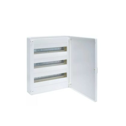   HAGER VS318PD Golf kiselosztó, 3 soros, 54M, falon kívüli, teli ajtó, 500x390x99mm