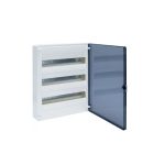   HAGER VS318TD Golf kiselosztó, 3 soros, 54M, falon kívüli, átlátszó ajtó, 500x390x99mm