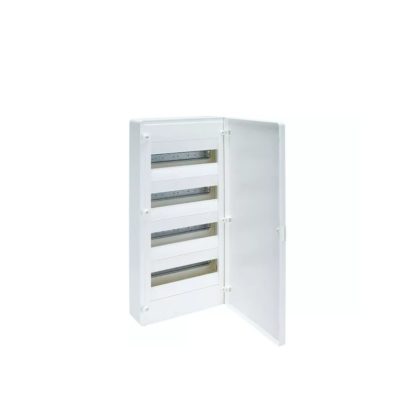   HAGER VS412PD Golf kiselosztó, 4 soros, 48M, falon kívüli, teli ajtó, 647x282x99mm