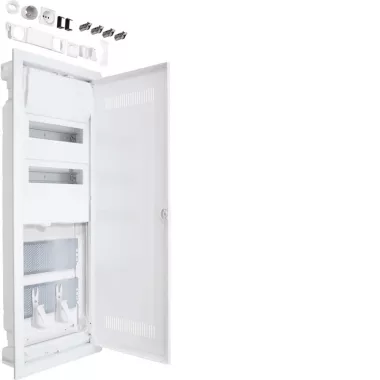 HAGER VU602WWH Volta hibrid perforált műanyag ajtóval, süllyesztett, 24 modul, 2 sor, HAGER VU602WWH Volta hibrid perforált műanyag ajtóval, süllyesztett, 24 modul, 2 sor,
