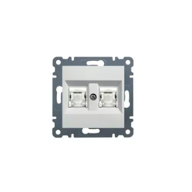 HAGER WL2120 Dupla számítógépaljzat RJ45, cat.5e, UTP - fehér HAGER WL2120 Dupla számítógépaljzat RJ45, cat.5e, UTP - fehér