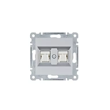 HAGER WL2122 Dupla számítógépaljzat RJ45, cat.5e, UTP - ezüst HAGER WL2122 Dupla számítógépaljzat RJ45, cat.5e, UTP - ezüst