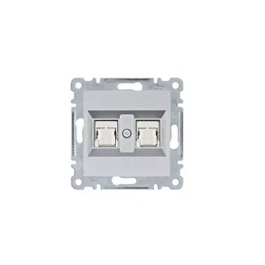 HAGER WL2142 Dupla számítógépaljzat RJ45, cat.5e, FTP - ezüst