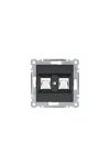 HAGER WL2143 Dupla számítógépaljzat RJ45, cat.5e, FTP - fekete