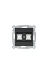 HAGER WL2163 Dupla számítógépaljzat RJ45, cat.6e, UTP - fekete