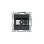 HAGER WL2173 Számítógépaljzat RJ45, cat.6e, FTP - fekete