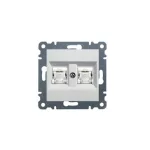   HAGER WL2180 Dupla számítógépaljzat RJ45, cat.6e, FTP - fehér
