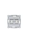 HAGER WL2182 Dupla számítógépaljzat RJ45, cat.6e, FTP - ezüst
