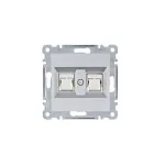  HAGER WL2182 Dupla számítógépaljzat RJ45, cat.6e, FTP - ezüst