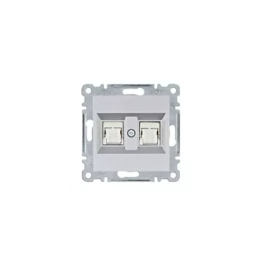 HAGER WL2182 Dupla számítógépaljzat RJ45, cat.6e, FTP - ezüst HAGER WL2182 Dupla számítógépaljzat RJ45, cat.6e, FTP - ezüst