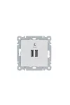 HAGER WL4210 USB töltő, 2A - fehér