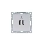 HAGER WL4212 USB töltő, 2A - ezüst