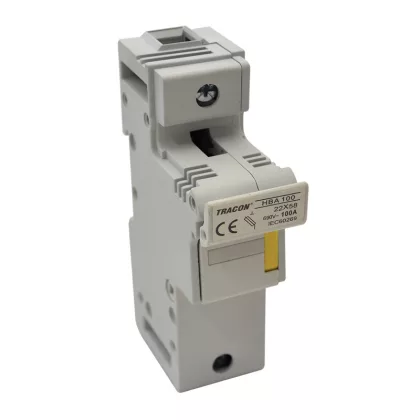 TRACON HBA-1P-100 Szakaszolókapcsoló-biztosító hengeres bizt.hoz, maszkolható 100A, 22x58m