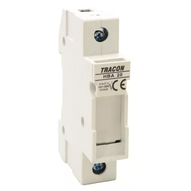 TRACON HBA-1P-20 Szakaszolókapcsoló-biztosító hengeres bizt.hoz, maszkolható 20A, 8x32mm; Un=230V/400V