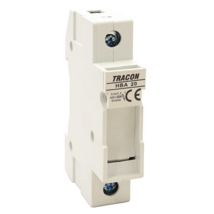 TRACON HBA-1P-20 Szakaszolókapcsoló-biztosító hengeres bizt.hoz, maszkolható 20A, 8x32mm; 