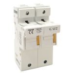 TRACON HBA-2P-100 Szakaszolókapcsoló-biztosítóhengeres bizt.hoz, maszkolható 100A; 22x58mm