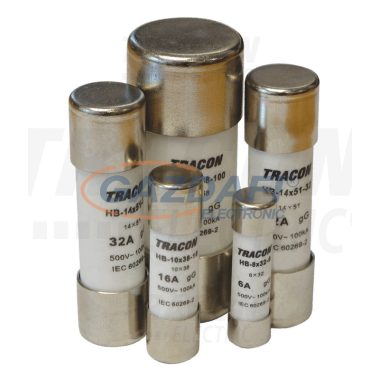 TRACON HBM-10X38-10 Siguranță cilindrică aM 10A, 500V, 100kA, 10x38