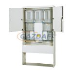   HENSEL HB333KFE4D-U 1 és 3 fázisú három mérőhelyes fogyasztásmérő szekrény minden napszaki (80 A), vezérelt (32 A) és H-tarifa (63 A) méréshez, IP65, 1058x1978x320mm