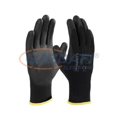 HF9-FK kötött kesztyű PU mártással, 9-es méret, fekete