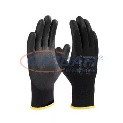 HF9-FK kötött kesztyű PU mártással, 9-es méret, fekete