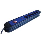 TRACON HKT5-3M 5-ös elosztó kapcsolóval+túlfesz védelem 5×SCHUKO, 3m, max.16A, 250VAC, 368