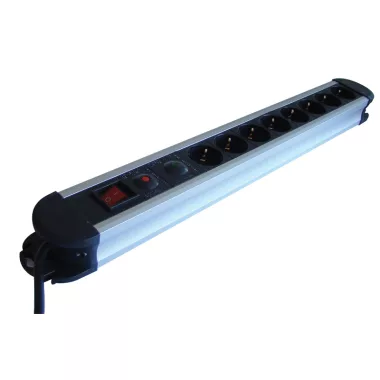 TRACON HKTM8-3M-ALU ALU 8-os elosztó kapcsolóval+túlfesz+túláram védelem 8×SCHUKO, 3m, max.16A, 250VAC, 3680W, H05VV-F TRACON HKTM8-3M-ALU ALU 8-os elosztó kapcsolóval+túlfesz+túláram védelem 8×SCHUKO, 3m, max.16A, 250VAC, 3680W, H05VV-F