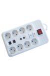 TRACON HNKTM8-3M-KT Négyzetes 8-as elosztó kapcsolóval+túlfesz+ túláram+koax+tel 8×SCHUKO,