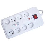 TRACON HNKTMF8-3M-KT Négyzetes 8-as elosztó kapcsolóval+túlfesz+ túláram+koax+tel 8×FRENCH, 3m, max.16A, 250VAC, 3680W, H05VV-F