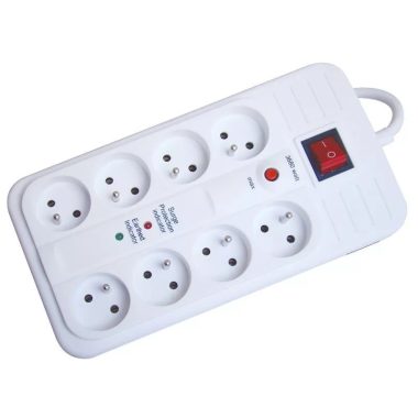 TRACON HNKTMF8-3M-KT Négyzetes 8-as elosztó kapcsolóval+túlfesz+ túláram+koax+tel 8×FRENCH, 3m, max.16A, 250VAC, 3680W, H05VV-F