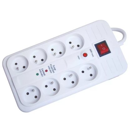   TRACON HNKTMF8-3M-KT Négyzetes 8-as elosztó kapcsolóval+túlfesz+ túláram+koax+tel 8×FRENCH, 3m, max.16A, 250VAC, 3680W, H05VV-F