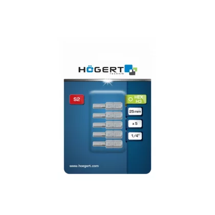 HÖGERT HT1S347 Csavarhúzó bit Hex H3 25MM 5DB