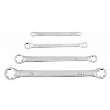 HÖGERT HT1W590 Torx gyűrűs villáskulcs készlet 4db, E6-E24