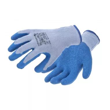 HÖGERT HT5K753-11 DILL latex bevonatú védőkesztyű szürke/kék (12 pár/csomag) 11
