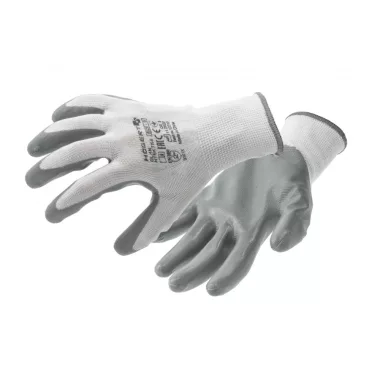 HÖGERT HT5K754-11 GLAN bevonatú védőkesztyű fehér/világosszürke 11
