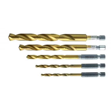 HÖGERT HT6D180 Fém fúrókészlet: 4.5.6.8.10 mm, HSS acélból