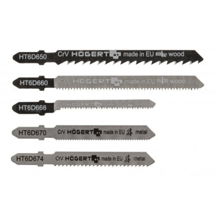   HÖGERT HT6D690 Dekopír fűrészlap szett, „5 az 1-ben”  mix, 5db-os 