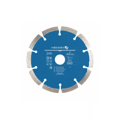   HÖGERT HT6D742 Szegmentált gyémánt penge 125 mm, lézeres hegesztéssel