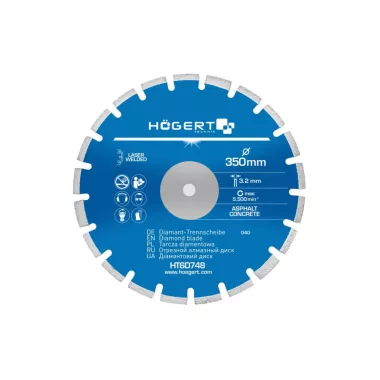 HÖGERT HT6D748 Gyémánt penge 350 mm, aszfalthoz