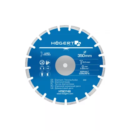 HÖGERT HT6D748 Gyémánt penge 350 mm, aszfalthoz HÖGERT HT6D748 Gyémánt penge 350 mm, aszfalthoz