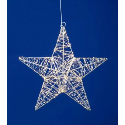   HOME KAD40 csillag fém dekoráció, 320db melegfehér micro LED, fém kivitel, 5m tápkábel, adapteres tápellátás, beltéri kivitel