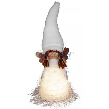 HOME KDC 27 Kerámia, plüss dekoráció, álló angyalka világító szoknyával