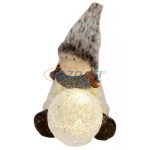   HOME KDC 28 Kerámia, plüss dekoráció, ülő kislány világító EVA gömbbel