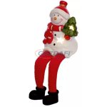 HOME KDC 43 LED-es kerámia, plüss figura, ülő hóember